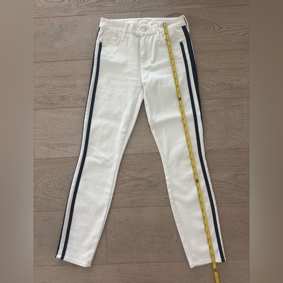 MOTHER Jeans The Looker Ankle size 25 (white with dark navy side stripe) - Picture 6 of 13